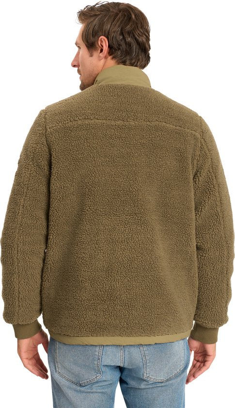 Mario Russo Teddy Jacket Stockholm - Veste homme - Manteau d'hiver homme - Cardigan homme - Army Green - M