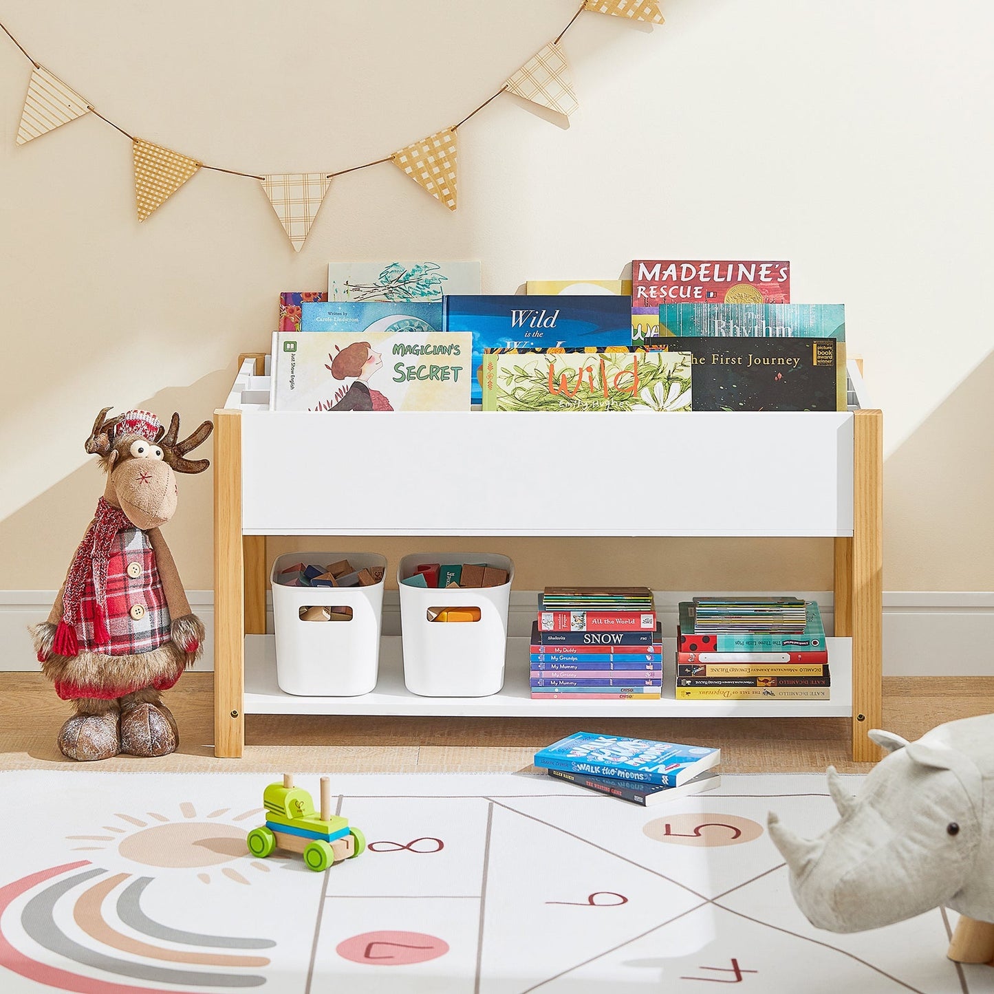 SoBuy Bibliothèque pour enfants - 2 étages - 85 x 42 x 45 cm