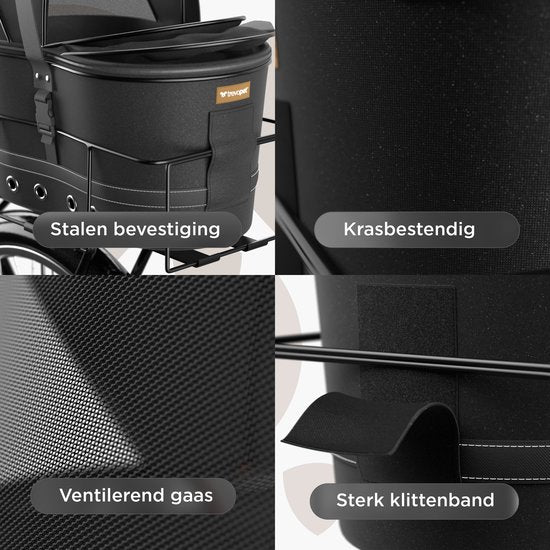 Trevopet® Dog Bike Basket Rear - 2-in-1 Bike Basket Dog & Carry Bag - Convient aux vélos électriques - Jusqu'à 12 kg - Matière Oxford robuste
