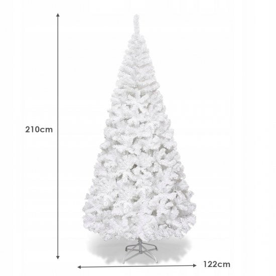 Sapin de Noël artificiel Coast - avec support - PVC - métal - 210 cm - blanc