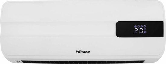 Radiateur céramique Tristar KA-5070 - 2000 W - Montage mural - Avec télécommande et écran LED - Minuterie et minuterie hebdomadaire - Blanc - Chauffage sûr et efficace avec protection contre la surchauffe