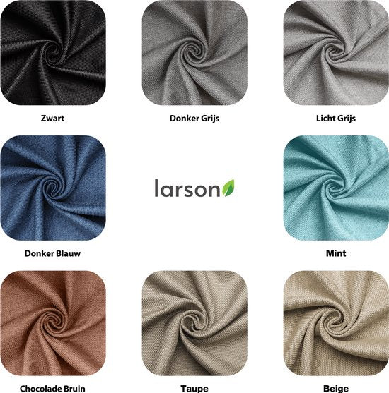 Larson - Rideau occultant tissé de luxe - crochets - brun chocolat - 150 x 250 cm - occultant & prêt-à-porter