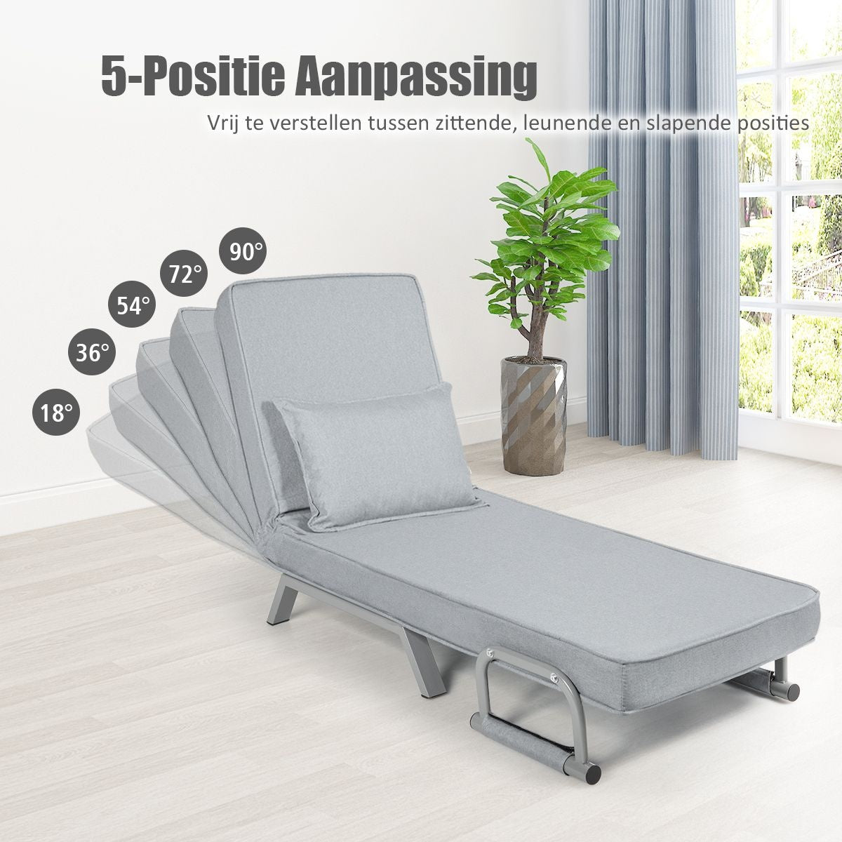 Coast Cabrio Sleep Sofa Fauteuil pliant Besinbedbank Canapé-lit 5 positions Light Grey