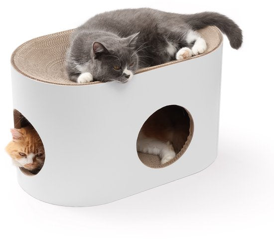 Jake and Jacky Scratching Cardboard for Cats - Maison pour chat en carton - Scratching Post en carton - Panier à gratter - Planche à gratter - Meuble à gratter - Tapis à gratter en carton - Panier pour chat - Lit pour chat - 60x34x34cm