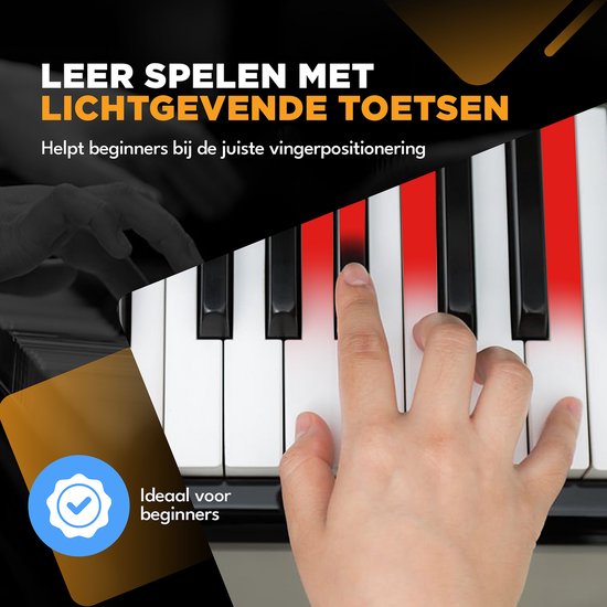 Finesse Keyboard Piano - Lighting - Stand & Accessories - 61 Keys - Digital Piano - Electric Piano - Child
