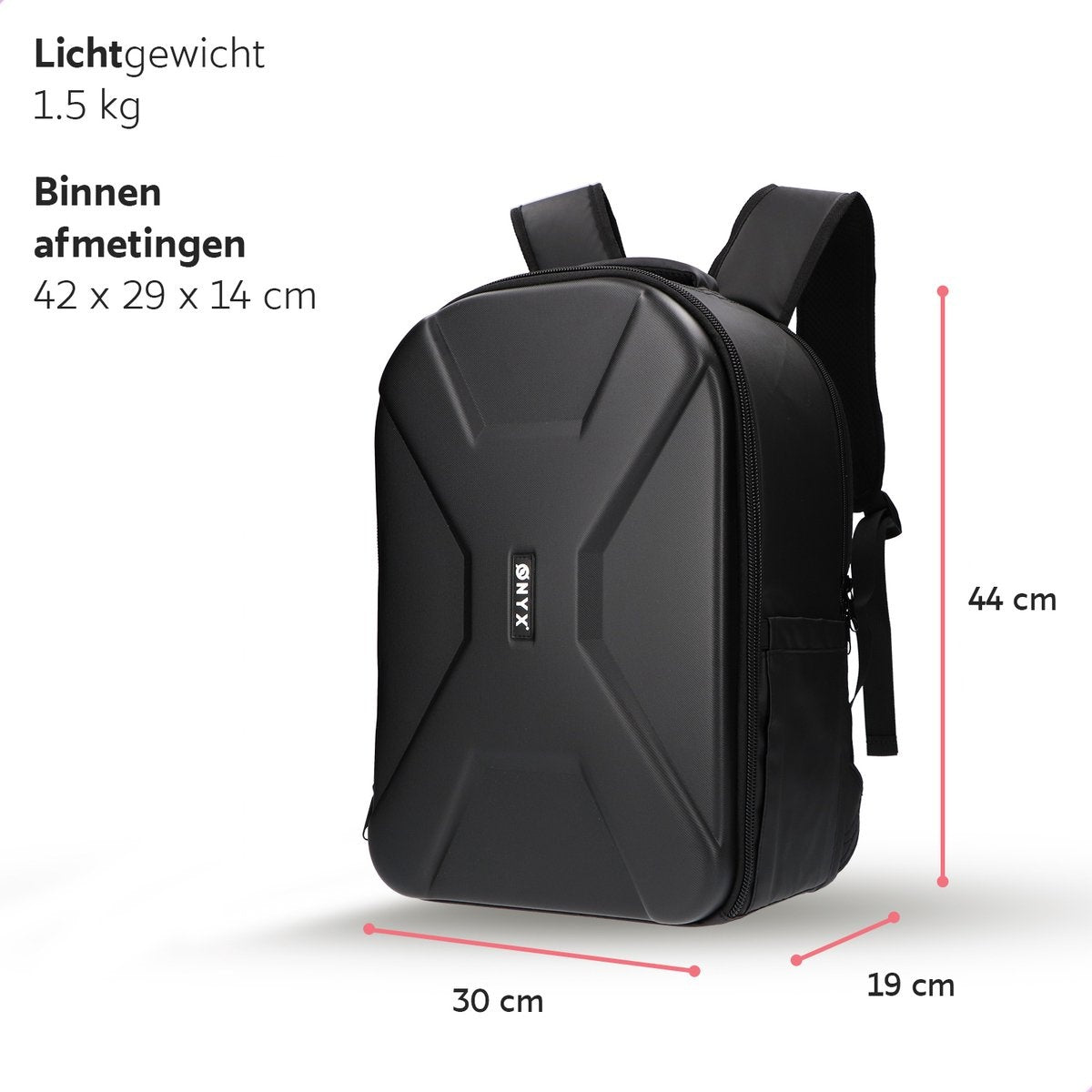 ONYX Sacoche pour appareil photo avec compartiment pour ordinateur portable - Sac à dos pour appareil photo SLR - Résistant aux éclaboussures - Drones - Sac de voyage rigide
