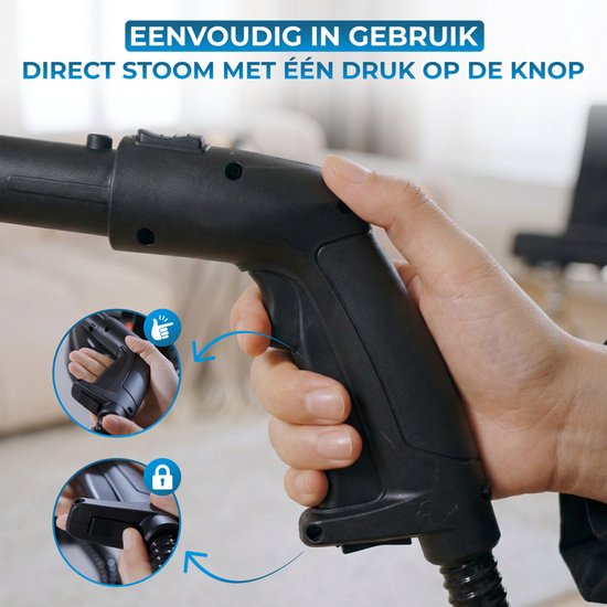Powell Steam Cleaner - Nettoyeur de tapis - Nettoyeur à vapeur portatif - Nettoyeur de taches - Nettoyeur - Accessoires inclus - Pour sol, canapé, salle de bain, tapis et fenêtres - Noir