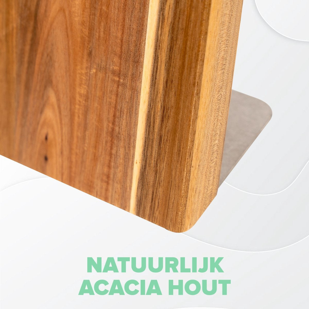 Groot Houten Messenblok Magnetisch Coninx Quin XL 27.5x27.5CM | Messenmagneet zonder messen | Messenhouder | Antislip - RVS-Acacia hout.