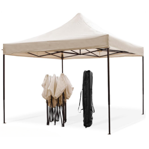 Tonnelle de jardin - LifeGoods - Tente de jardin Pavillon 3x3 m pliable Beige