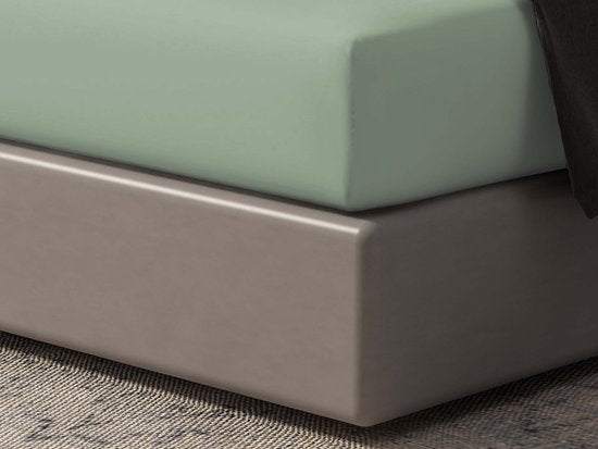 Drap-housse DoubleDry 100% coton naturel - Lit double 180x200 cm - Doux et respirant - Elastique sur tout le pourtour - Vieux Vert