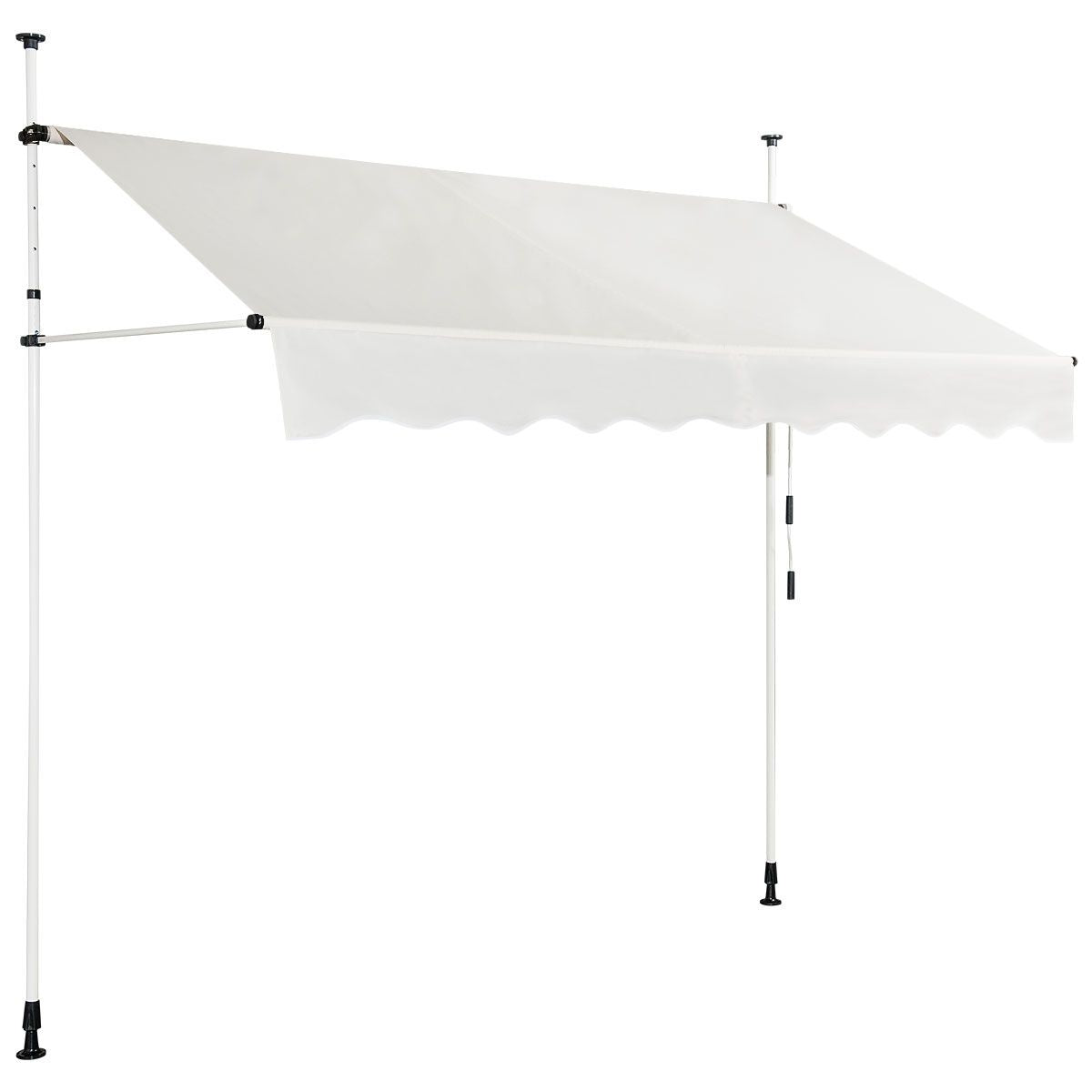 Coast Auvent extensible Auvent de soleil avec réglage manuel de la hauteur par manivelle 250 x 120 cm beige