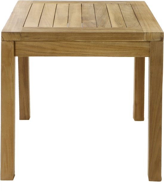 Table d'appoint AXI August en teck marron – Petite table de jardin en bois – Carrée - 50 x 50 x 45 cm - 100 % teck – Pour le jardin, la terrasse et le balcon