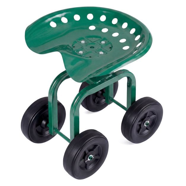 Chaise de jardin mobile Coast – Pivotante à 360° – 40-50 cm – Verte
