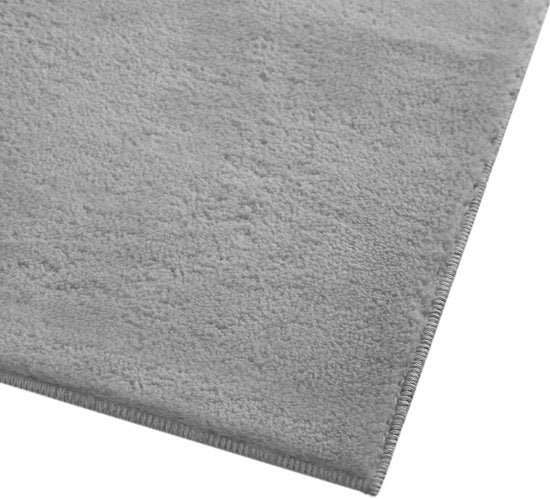 tectake® Tapis à poils courts - 120 x 170 cm - Gris - Tapis pour le salon, la chambre à coucher, la salle à manger - Facile d'entretien et lavable - Sous-couche antidérapante - Antiallergique - Diverses tailles et couleurs