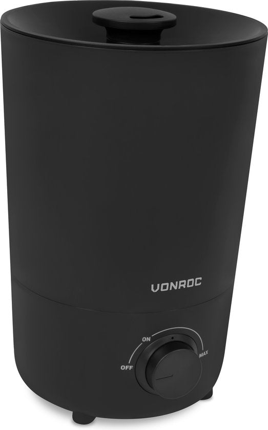 VONROC Humidificateur 2,6 litres - ultrasonique - sortie de brume 360° - noir