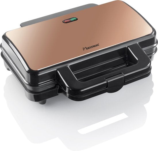 Appareil à croque-monsieur Bestron - ASM90XLCO - 900 W - Pour 2 croque-monsieur - Revêtement antiadhésif - Cuivre - Garantie 5 ans