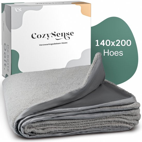 Couverture CozySense® 140x200 - Matériau double face - Pour toutes les saisons - Technologie de fermeture éclair à 360° - Hypoallergénique & OEKO-TEX® - Gris