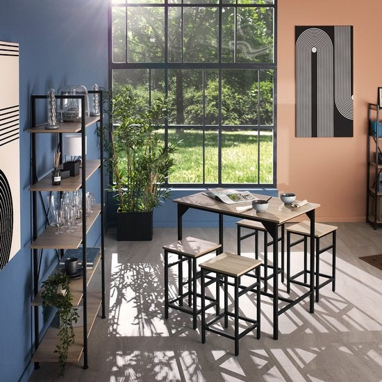 tectake - set de table bistro / set de table de bar Edinburgh industrial dark - 404306