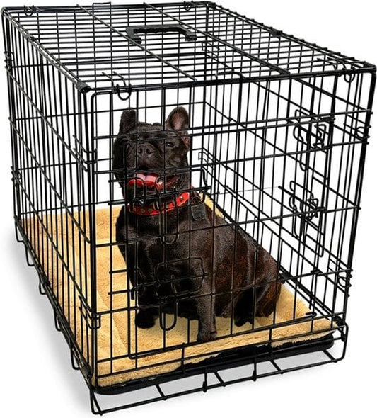 Gopets Dog Bench Foldable M - Banc - Pour chiens - Coussin pour chien inclus - 2 portes - 76 x 48 x 53 cm