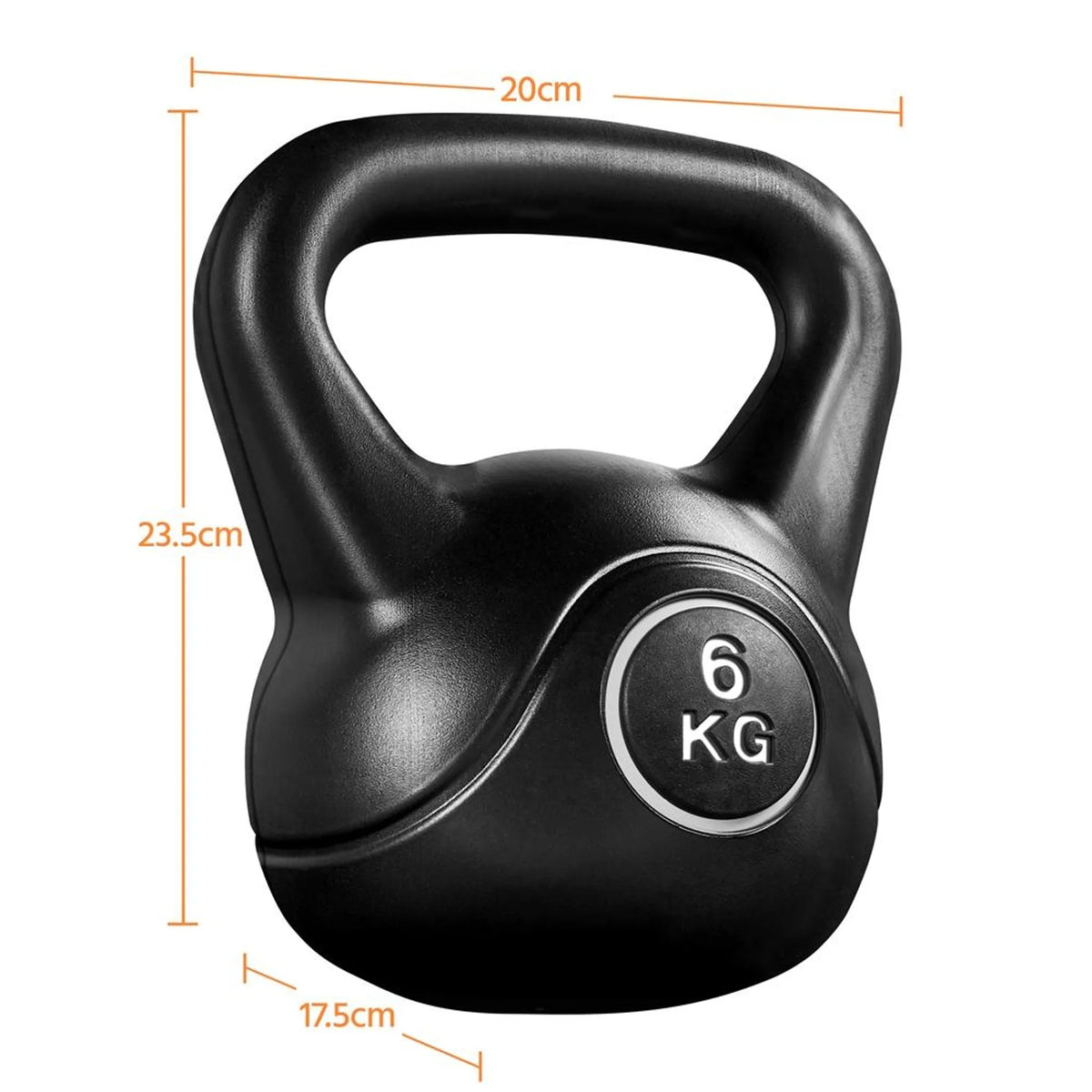 Kettlebell Yaheetech 6 kg – Noir – 22,5 × 19,5 × 26 cm