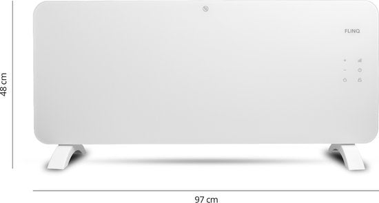 FlinQ Smart Panel Heater with WiFi - Chauffage électrique - Panneau chauffant - Chauffage électrique - Convecteur - Chauffage portable - 2000W - Blanc