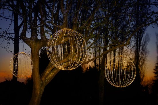 Luca Lighting Christmas Light Ball with Classic White LED Lights - Ø60 cm - Silver