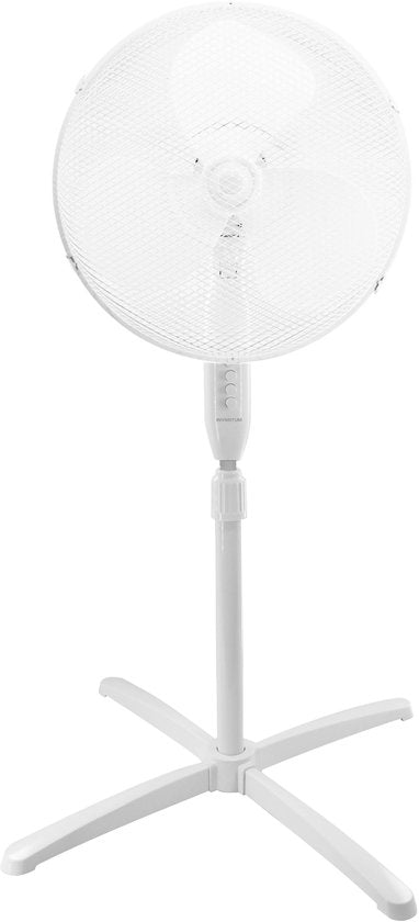 Inventum VST400W - Ventilateur sur pied - 3 vitesses - Ø 40 cm - Oscillation à 80° - Hauteur réglable - Blanc