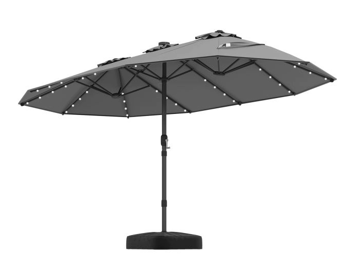 Parasol LED Coast avec pied – 260 x 250 cm – Gris
