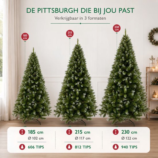 Arbre artificiel Triumph Tree Pittsburgh vert - Arbre de Noël au volume généreux et 812 branches - Décoration de Noël d'intérieur - De forme ronde avec système d'emboîtement - H 215 x Ø 117 cm