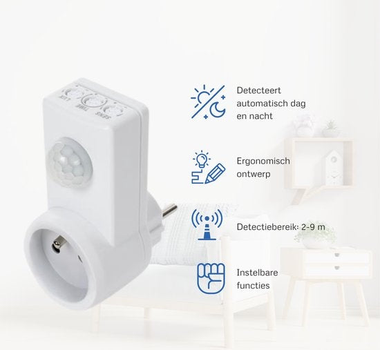 Connecteur Perel avec détecteur de mouvement - Broche Terre