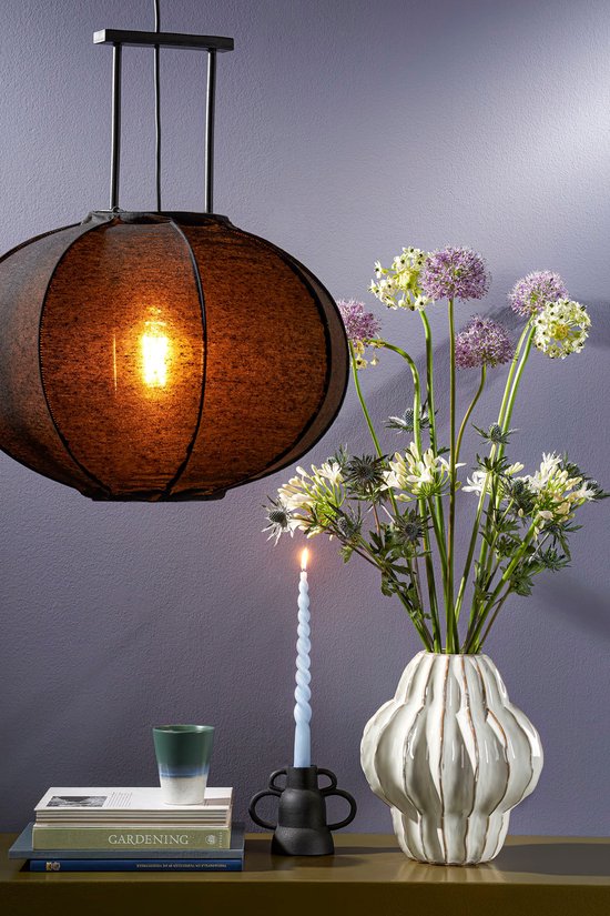 Mica Decorations Lampe pendante Pego - H55 x Ø50 cm - Lin - Noir