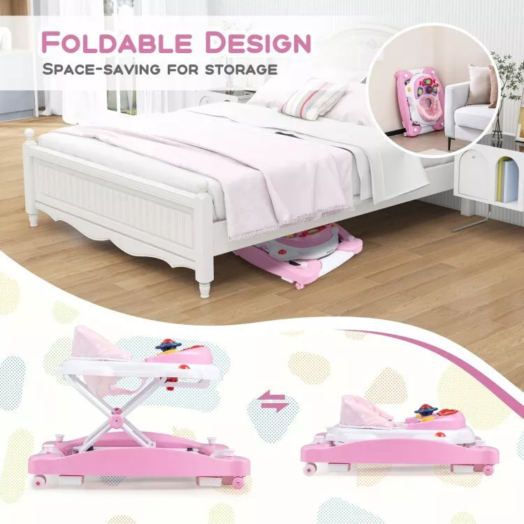 Poussette Coast Baby - Pliable - 6 x 1 - Hauteur réglable - 71 x 61 x 50 cm - Rose