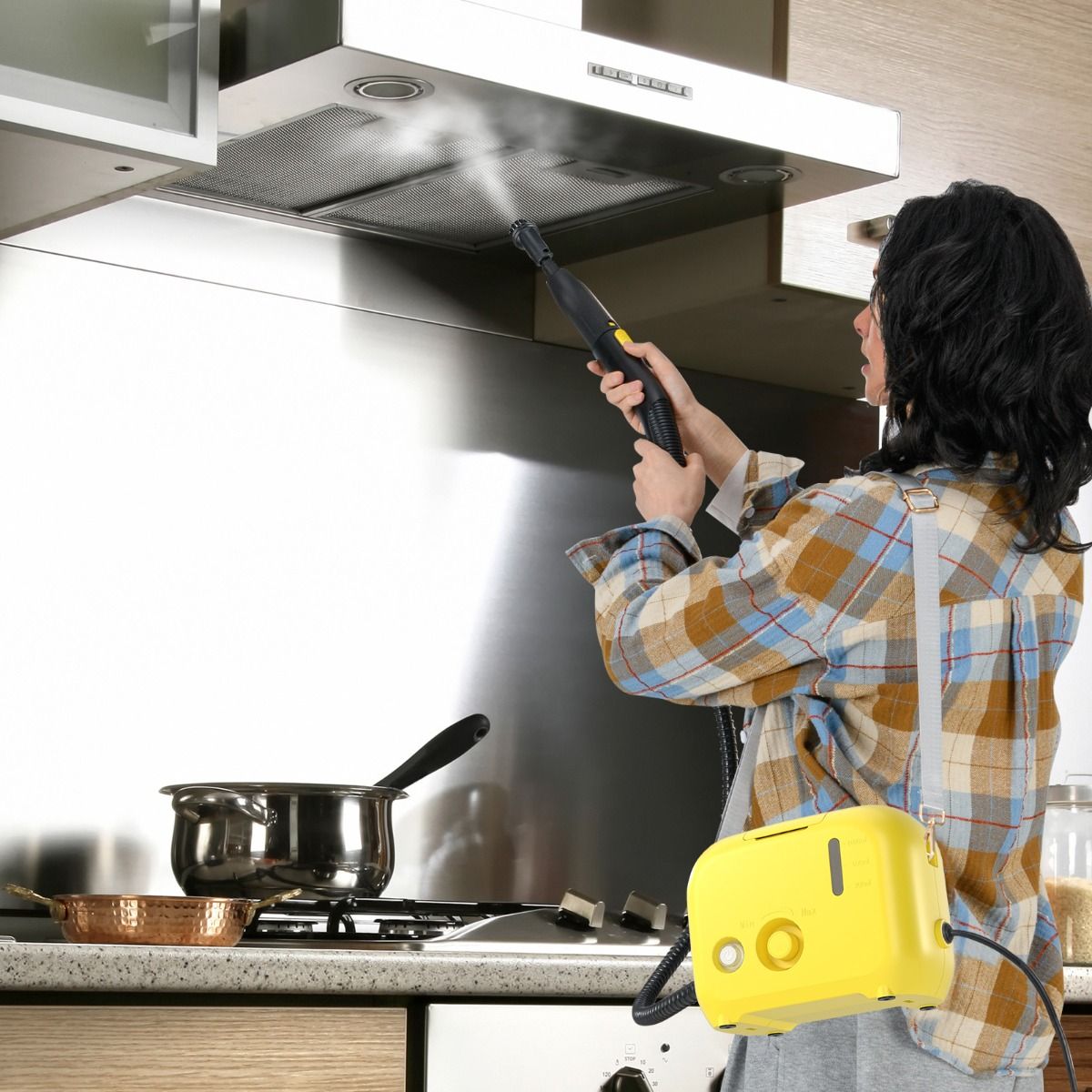 Nettoyeur vapeur portable Coast - 1 600 W - Réservoir d'eau de 1 L - Jaune