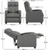 Fauteuil de détente Yaheetech – Gris – 87 x 61,5 x 99 cm – Fauteuil inclinable avec repose-pieds