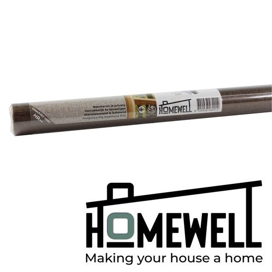 Homewell Film pour fenêtre HR++ 45x300 - Isolation et protection solaire - Anti-glace - Statique - Aspect lin Café