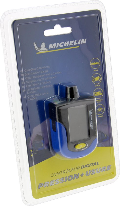Manomètre numérique Michelin pour la pression des pneus et la bande de roulement - 0,35 à 7 bar