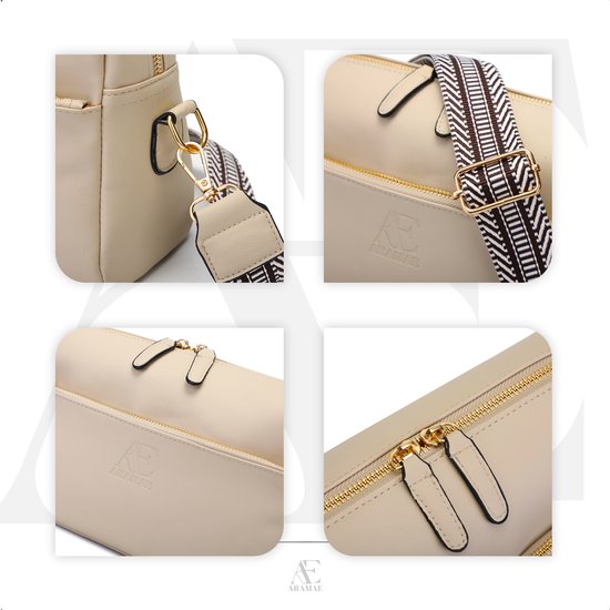 Aramae® - Sacoche pour femme - Sacoche pour femme - Sacoche pour femme - Sac à bandoulière - Sac pour téléphone - Beige mat