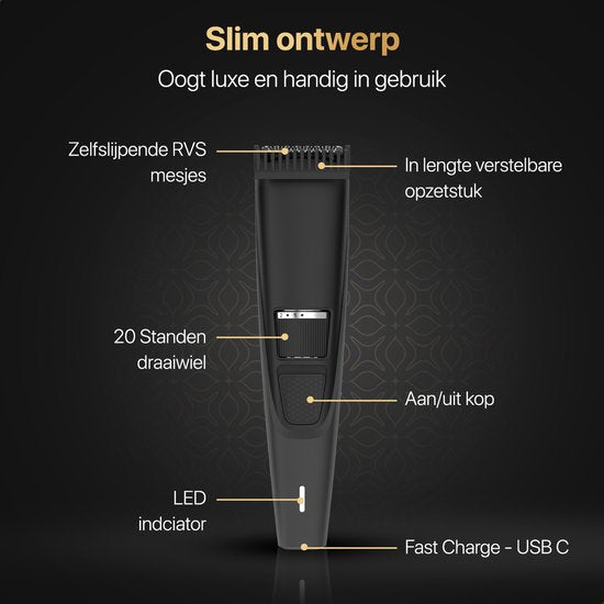 Wellshave Beard Trimmer Men Perfection - Tondeuse pour hommes - Tondeuse barbe et corps - Tondeuse cheveux hommes