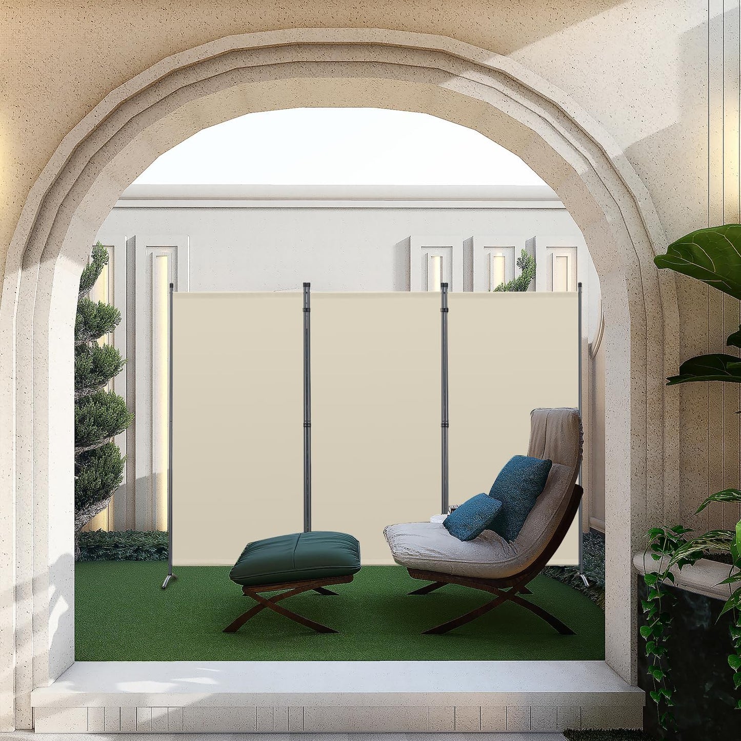 Angel Living Paravent - 3 Panneaux - 243 x 170 cm - Beige