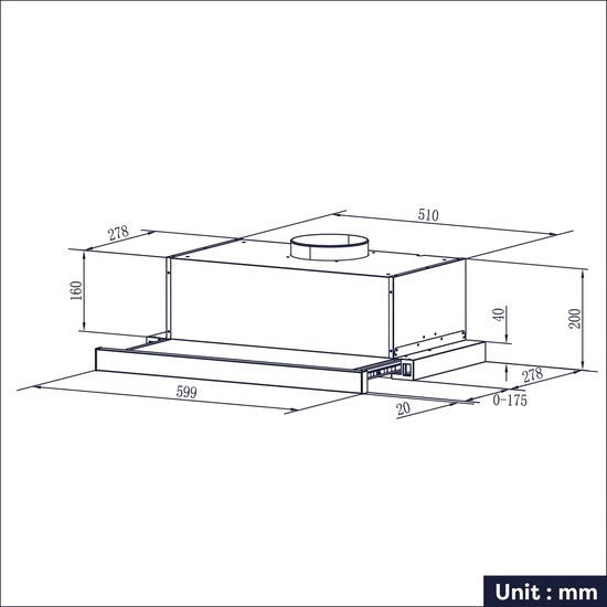 CIARRA CBCB6906D - Hotte aspirante à écran plat - 60 cm, noire – Jeu de filtres à charbon inclus - 370 m³ – Classe énergétique A++