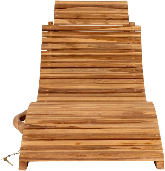 Chaise longue Arrieta en teck naturel