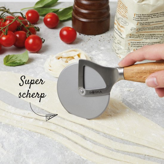 Boska Coupe-pizza Oslo+ - Anti-adhésif BSF™ - Stable - Chêne & acier inoxydable