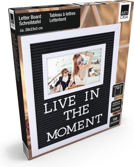 ArtiCasa tableau de lettres avec cadre photo - 188 lettres - 28x23x3cm