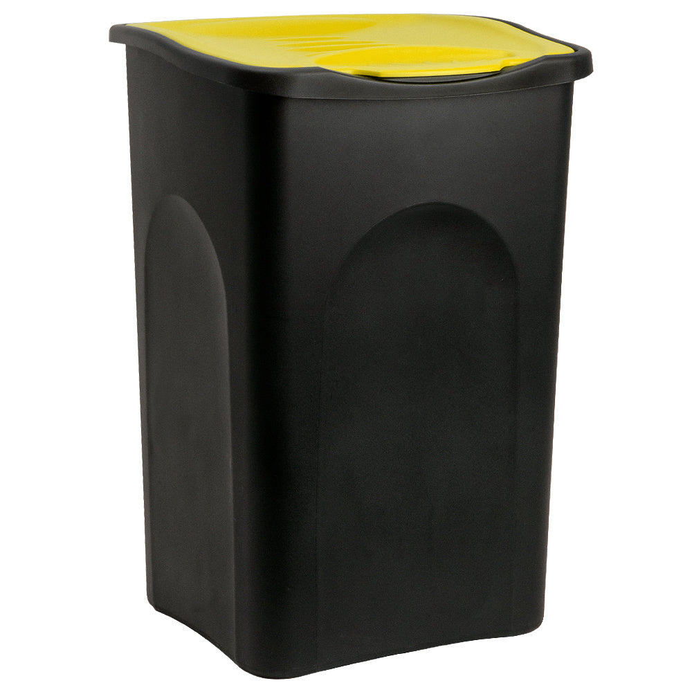 Vuilnisbak 50L - 56x37x39cm - Zwart Geel
