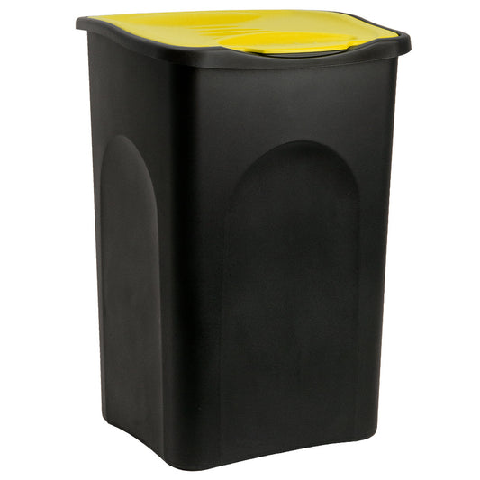 Vuilnisbak 50L - 56x37x39cm - Zwart Geel
