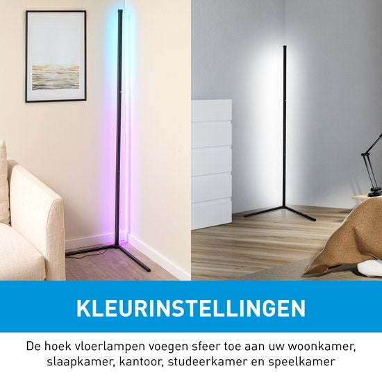 Lampe de sol à LED - Grundig - Lampadaire - 140cm - Dimmable RGBW et lumière blanche - Incl. télécommande et détecteur de musique