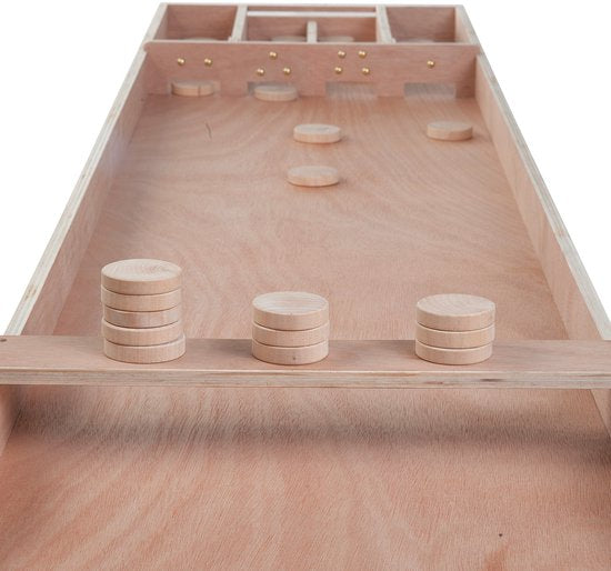Table de shuffleboard de compétition en bois 200 cm – 30 jetons inclus – Table de shuffleboard en contreplaqué pour la maison et les loisirs – Jeu de société – Longfield