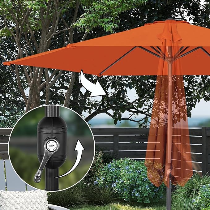 Angel Living Parasol - 300 cm - Parasol de terrasse - Taupe - Aluminium - Polyester - UV50+