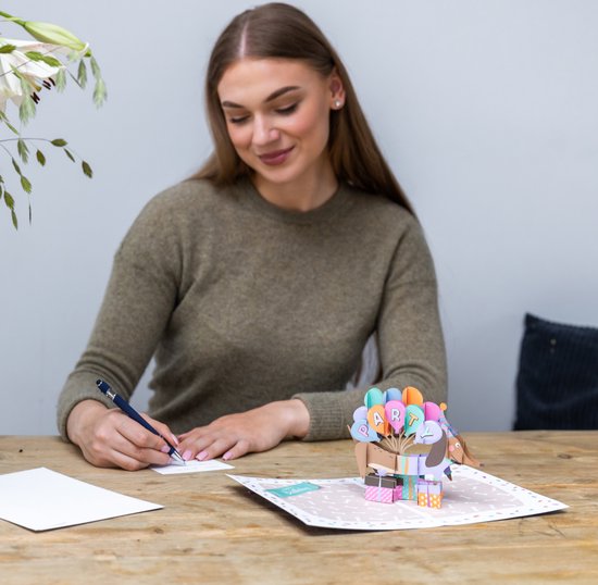 Partizzle, 1 carte d'anniversaire pop-up 3D « Teckel » avec enveloppe - Cartes d'anniversaire - Cartes pop-up - Adultes et enfants - 15 x 21 cm