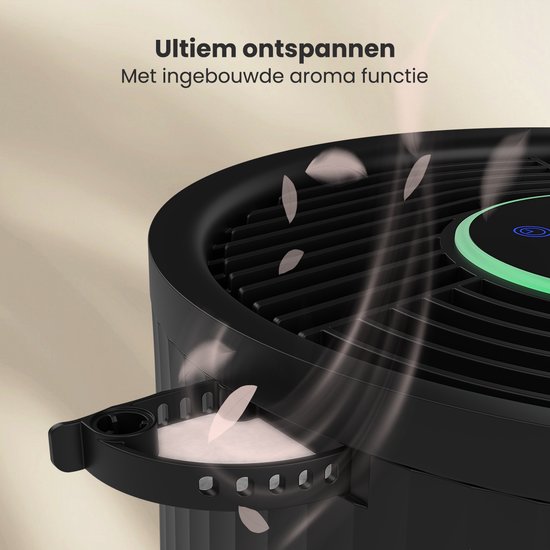 Auronic Air Purifier Compact Pro - Avec filtre HEPA 13 - 150 m³/h - 30 m² - Fonction aromathérapie - 3 niveaux - Purificateur d'air - Noir